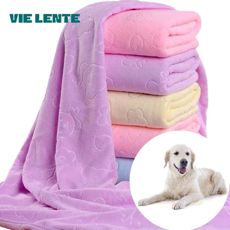 Quick Drying Dog and Cat Towels Soft Fiber Towels Absorbent Bath Towel