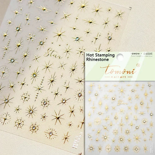 1pcs 5D Relief Kawaii Colorful Star Nail Art Stickers Multi Macaron