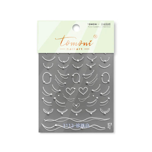 5D black and white lace stripe nail art sticker high quality comes