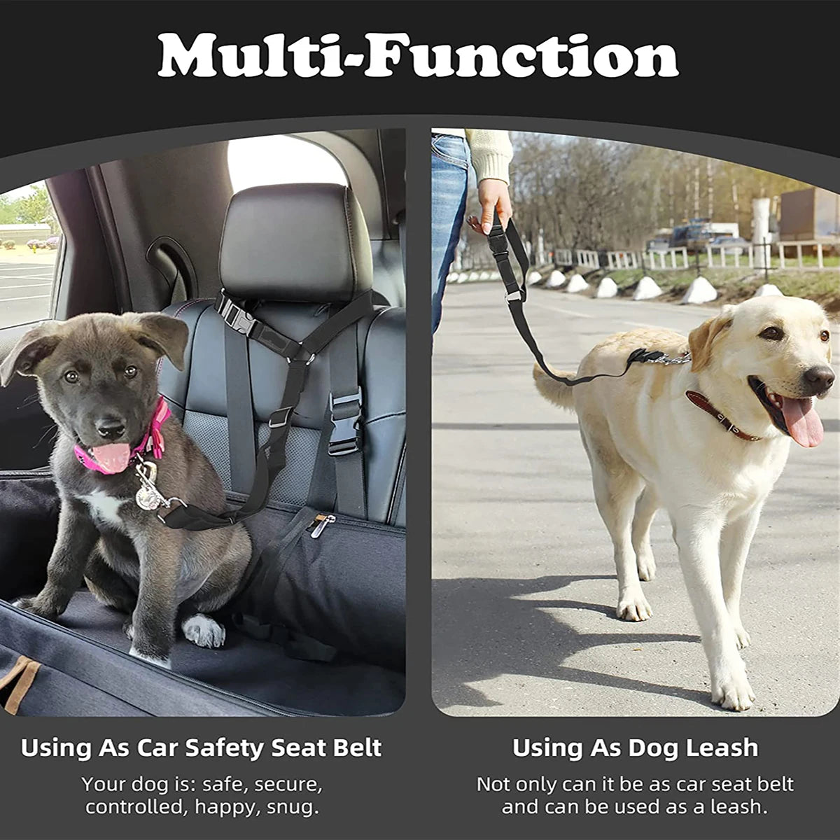 1pc Pet Dog And Cat Seat Belt, Car Headrest Restraint, Adjustable