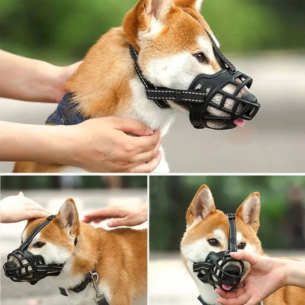Soft Silicone Pet Dog Muzzle  Anti-biting Chewing Mask Breathable
