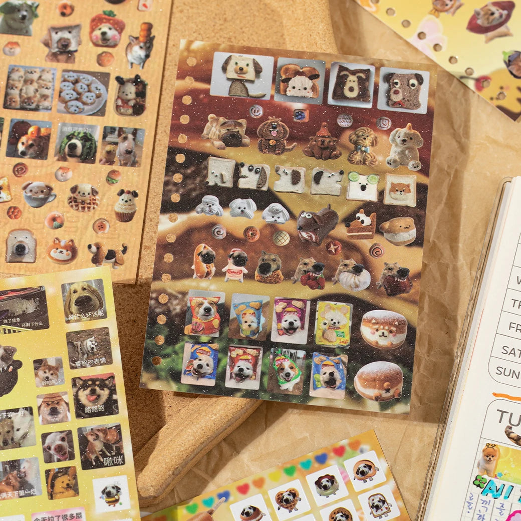 30Pcs/Book Cute Pet Battle Cut-Out Coil Sticker Book DIY Handbook