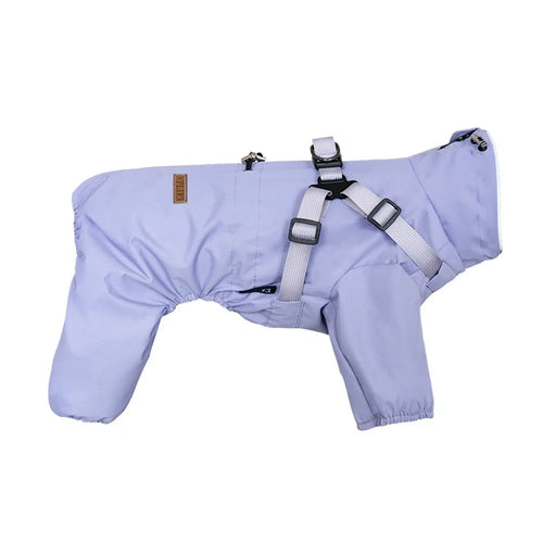Dog Raincoat with Harness Waterproof Pet Rain Jacket for Small Dogs