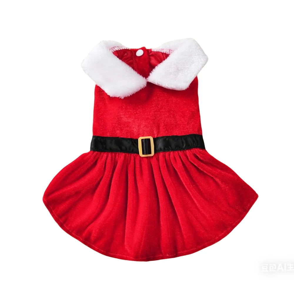 Cute Pet Dresses Christmas Festival Party Costume For Small Dogs Cats