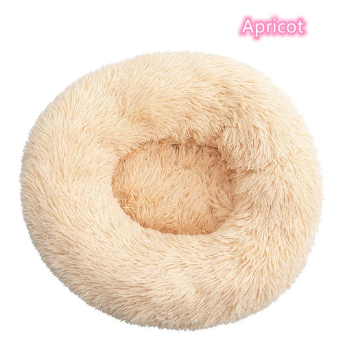Super Soft Pet Cat Bed Plush Full Size Washable Calm Bed Donut Bed