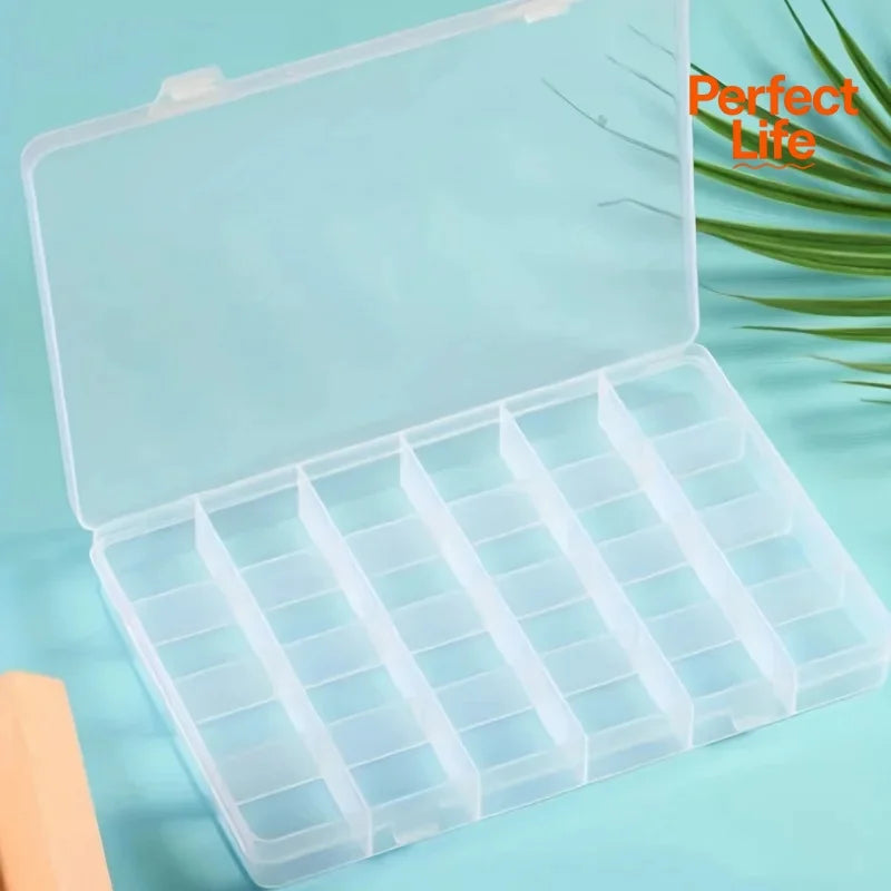 Plastic Storage Box Case Slot Pills Jewelry Beads Earring Case
