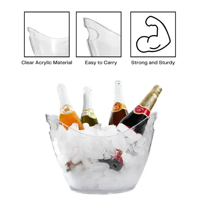 Hot Transparent Ice Cube Storage Bucket Beer Wine Bucket Bar Ice