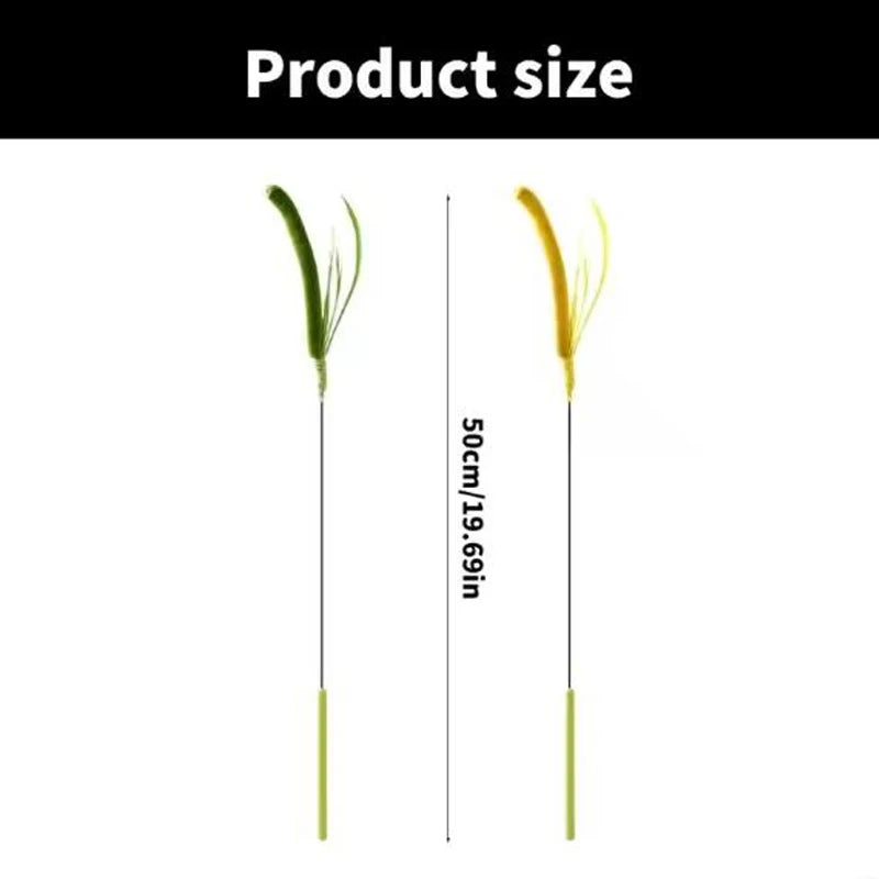 New Cat toys, dog tail grass teasing cat pole feather pole wire cat