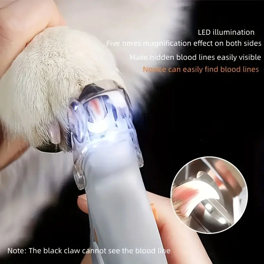 LED Light Pet Nail Clippers - Great for Trimming Cat and Dog Nails and