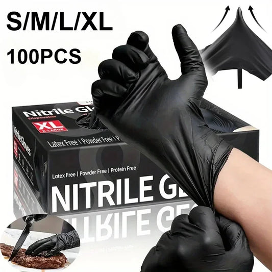 10-100PCS Gloves Black Washing Tableware Disposible Latex Free PVC