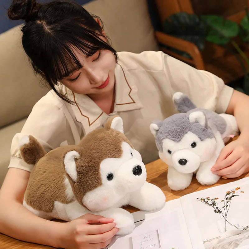 30/40CM Cute Husky Dog Plush Toy Stuffed Animal Soft Kawaii Lying