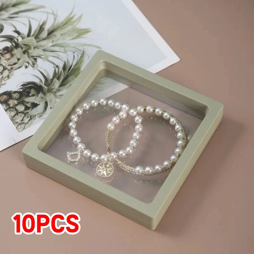 10PS Transparent Film Jewelry Packing Box Suspended Ring Earrings