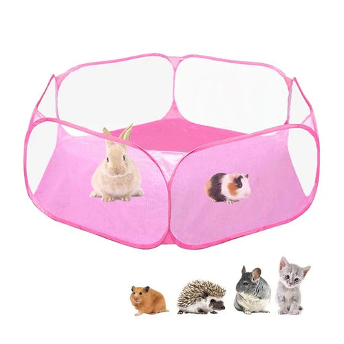 Portable Small Pet Cage Transparent Cat and Dog Cage Tent Pet Playpen