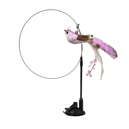 Simulation Bird Cat Toys Funny Interactive Peacock with Bell Cat Stick