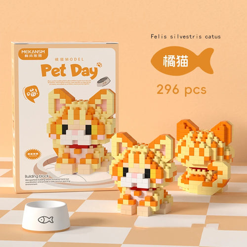 Mini Cute Pet Cat Series Cute Ragdoll Siamese Cat Brick Corgi Husky