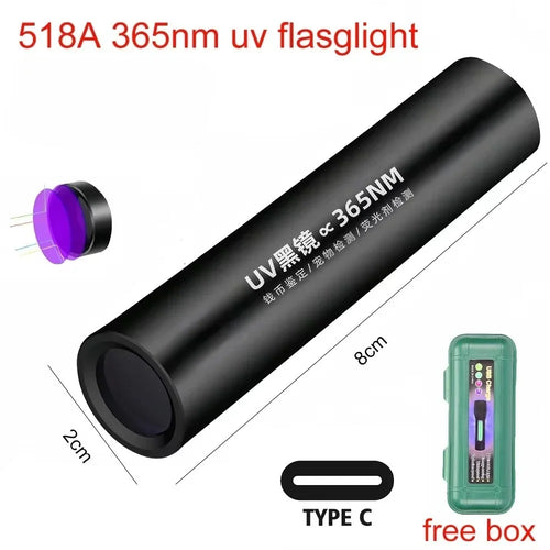 12/21/51 LED Protable UV Flashlight Black Light 395 NM Ultraviolet