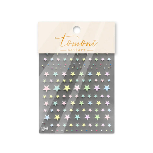 1pcs 5D Relief Kawaii Colorful Star Nail Art Stickers Multi Macaron
