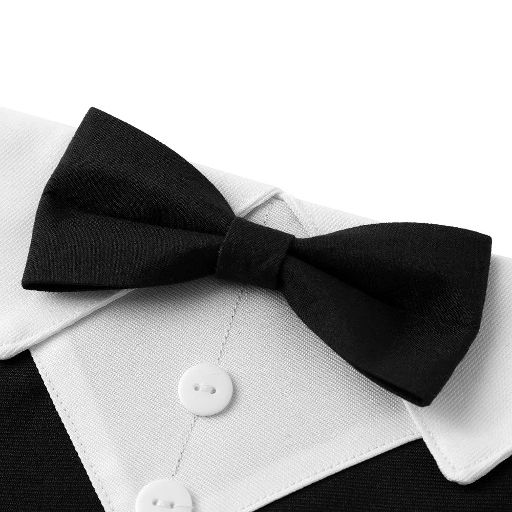 Adjustable Chic Pet Bandana with Bow Tie - Polyester Triangle Scarf &