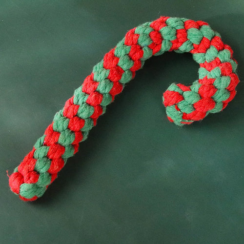 Christmas Pet Cotton Rope Cane Toy Set Bite-resistant Molar