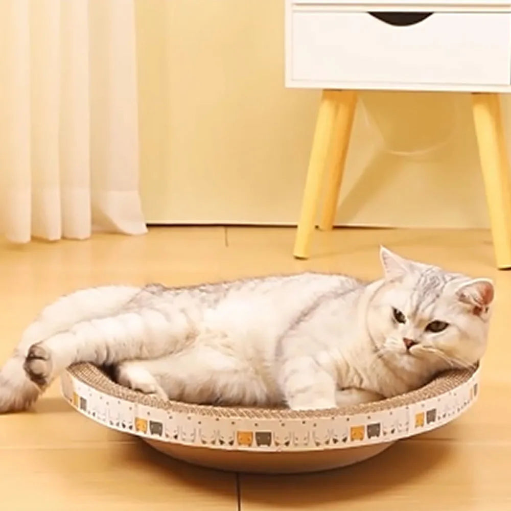L Size Cat Toys Pet Bed Scratching Board Corrugated Cardboard Bowl Pad