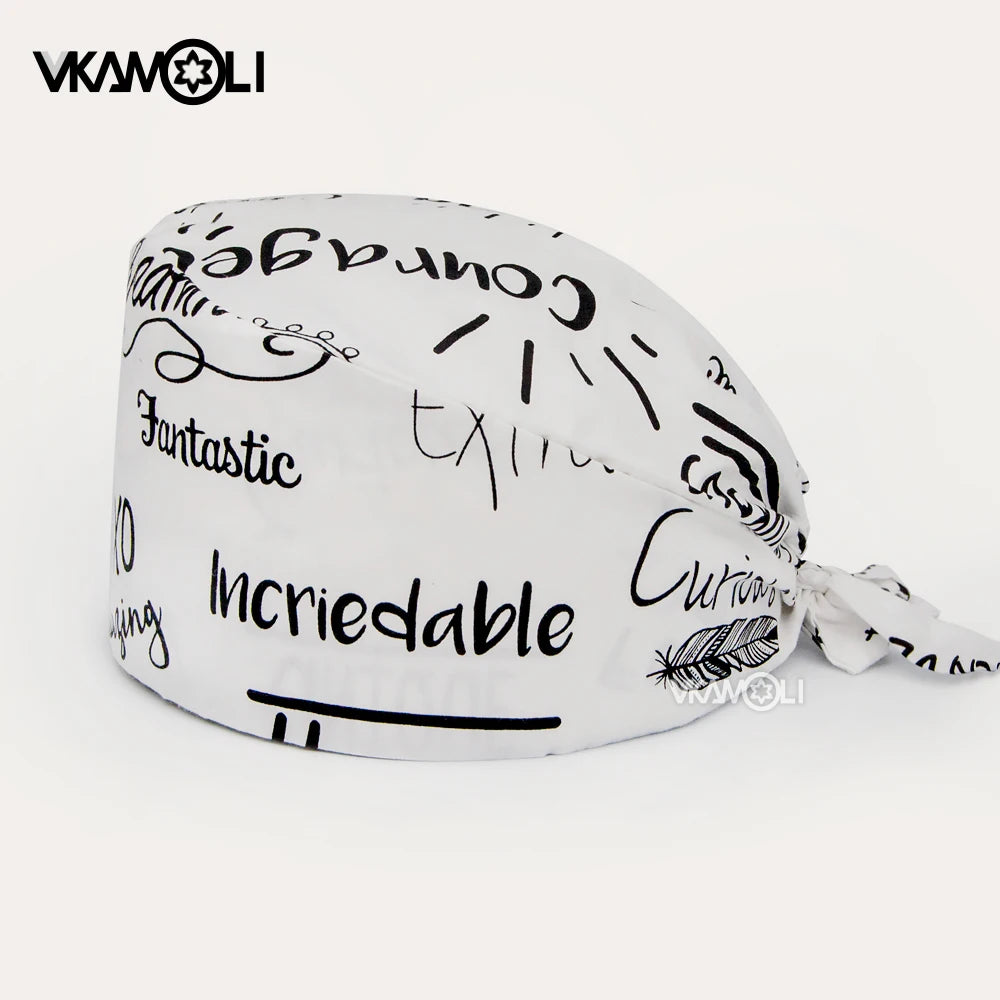 Cloud printing man and womens Scrubs Caps Pet Grooming Agency Work