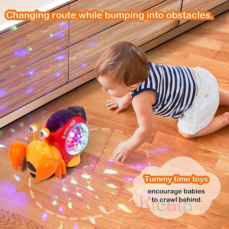 Crawling Crab Baby Toys With Music Light Up Interactive Musical Toys