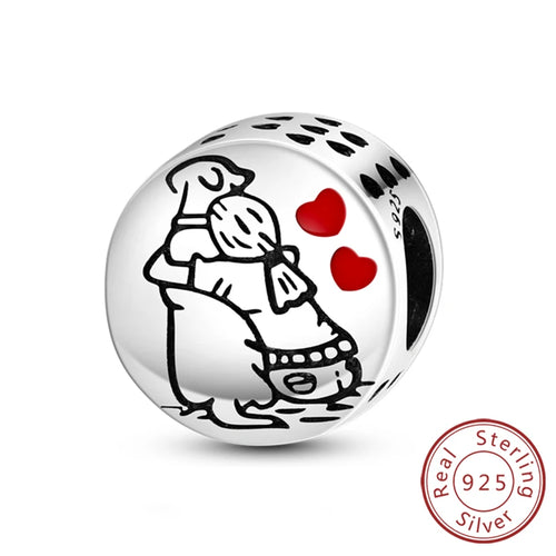 New 925 Sterling Silver Charm Beads Dog Cat Pets Pendant Fit Original