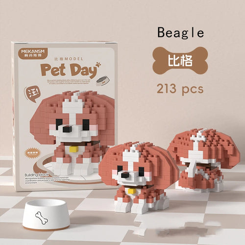 Mini Cute Pet Cat Series Cute Ragdoll Siamese Cat Brick Corgi Husky