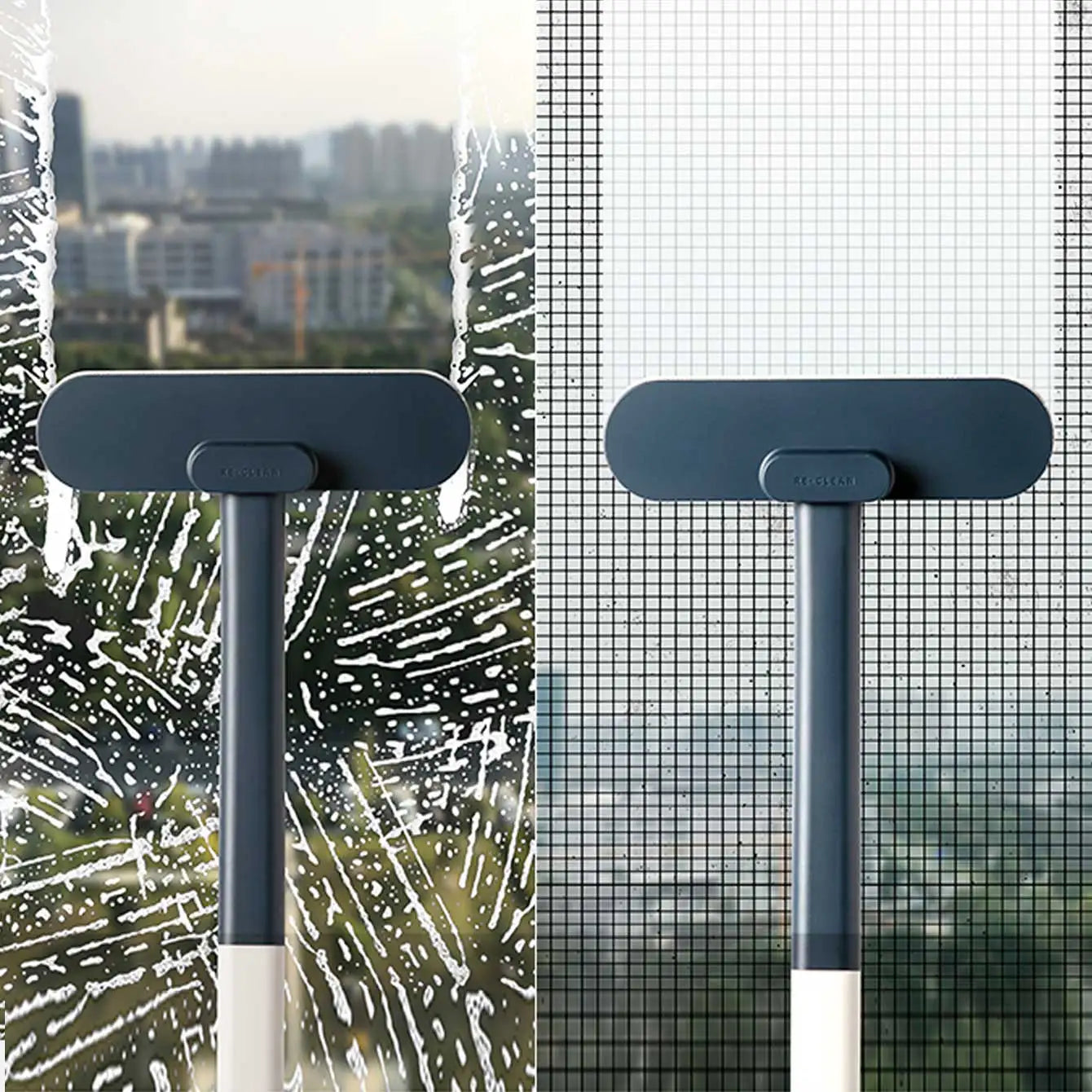 1 multifunctional long handled window brush, wet and dry