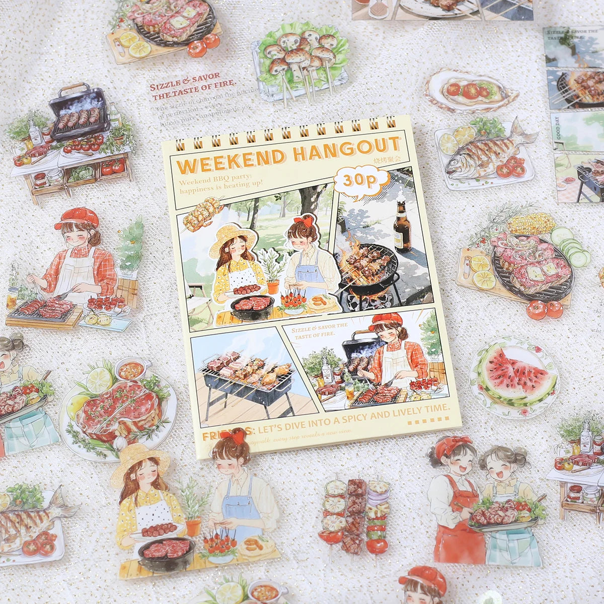 30PCS PET Decoractive Material Sticker Pre-Cut Journaling Sticker