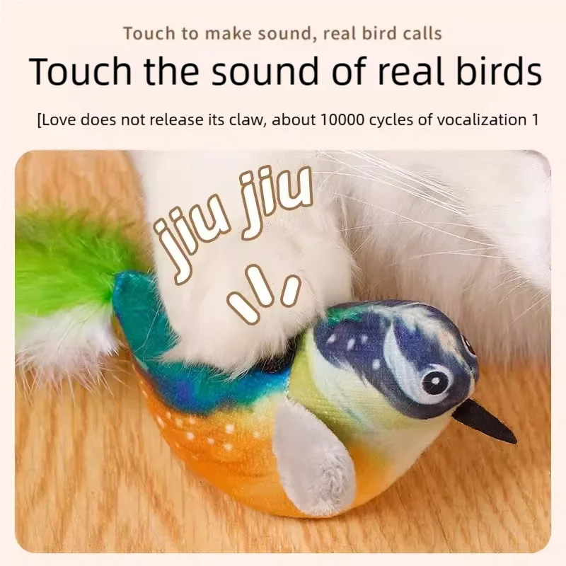 Interactive Cat Toy Electric Simulation Bird With Chirping Sound