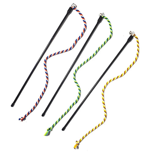 Cat Toy Interactive Teasing Rod with Rope for Cats to Chew and Chase