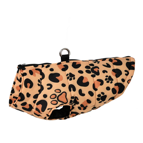 Dog Jacket Winter Warm Clothes For Small Medium Dogs Cats Leopard