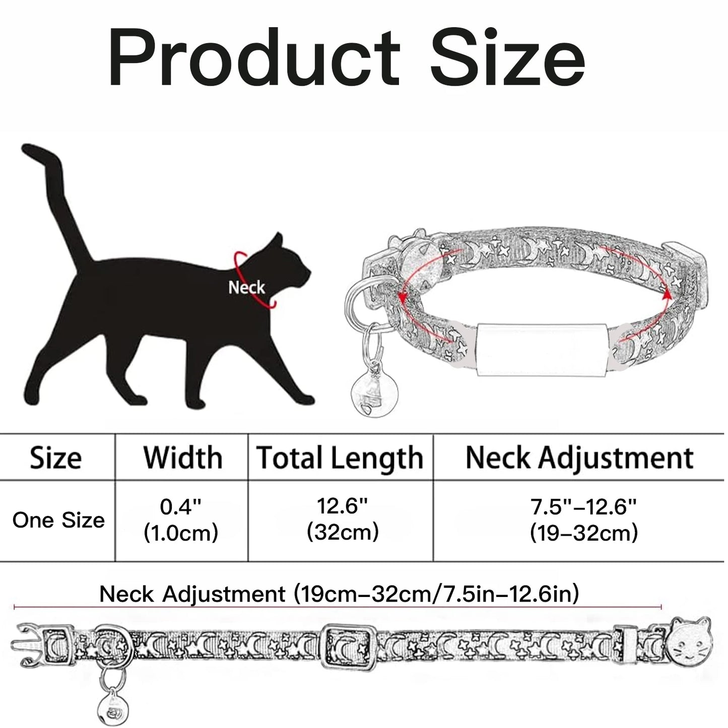 Customized Cute Glow Cat Collar Free Engraved Puppy Kitten Anti-lost