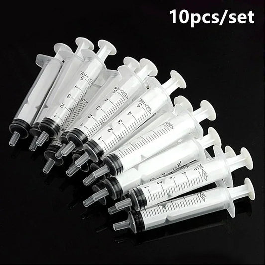 10pcs Disposable Plastic 5ml Injector Syringe No Needle for Lab