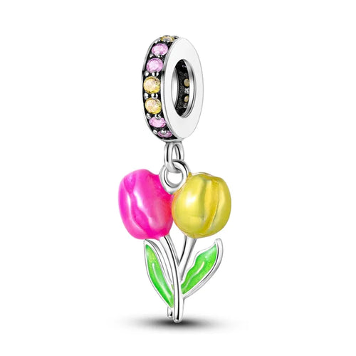 Silver Plated Travel Sunflower Lucky Charms Fit Original Pandora