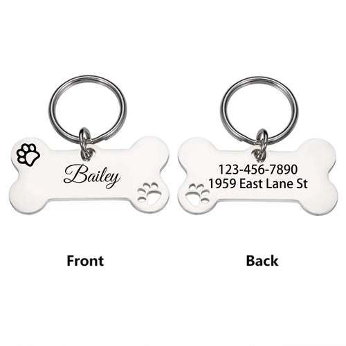 1 pc abstract dog footprint Custom Name and text Personalized Dog Tags