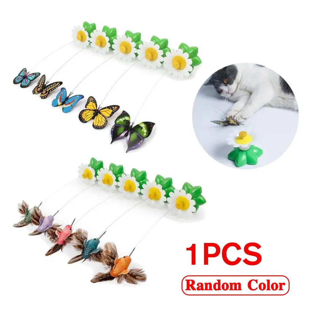 1PCS Electric Butterfly Cat Toy Shake Rotating Flying Automatic