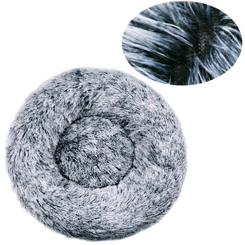 Round Dog Bed Winter Warm Cat Bed Plush Basket for Dog Washable Pet