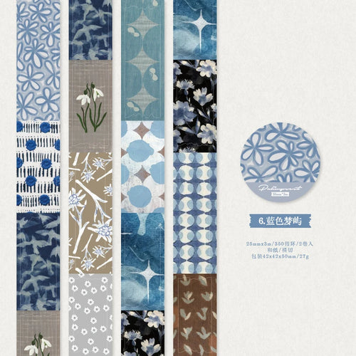 3m/Roll Decorative Adhesive PET Tape Beautiful Scenery for Journal