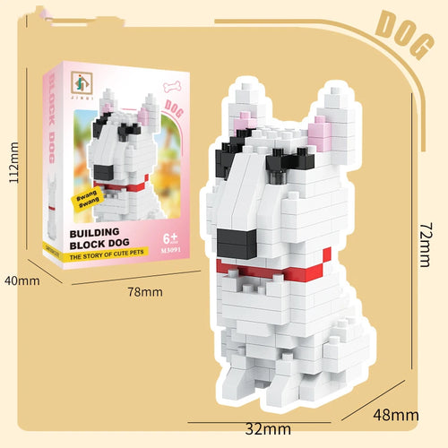 New Pet Teddy Husky Dog And Cat Toy Small Particle Building Blocks