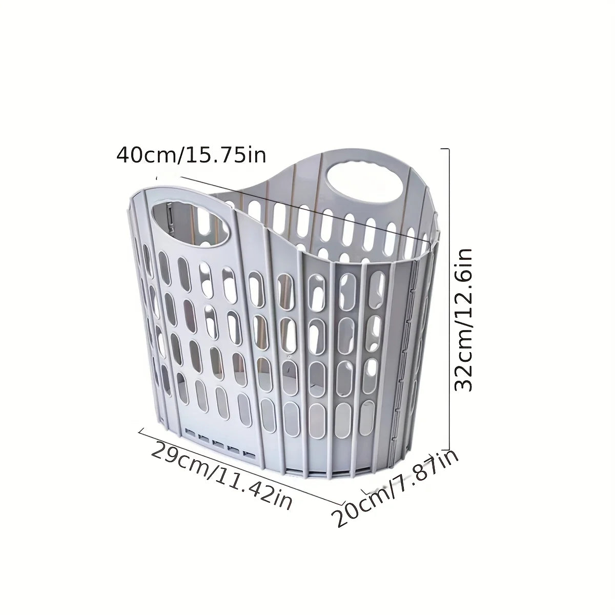 Bohemian style foldable laundry basket with handle - durable plastic