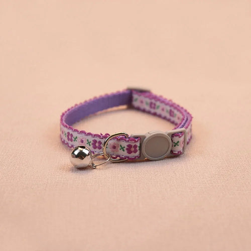 Hand Knitting Flower Pet Collar With Bell Colorful Retro Style Cat