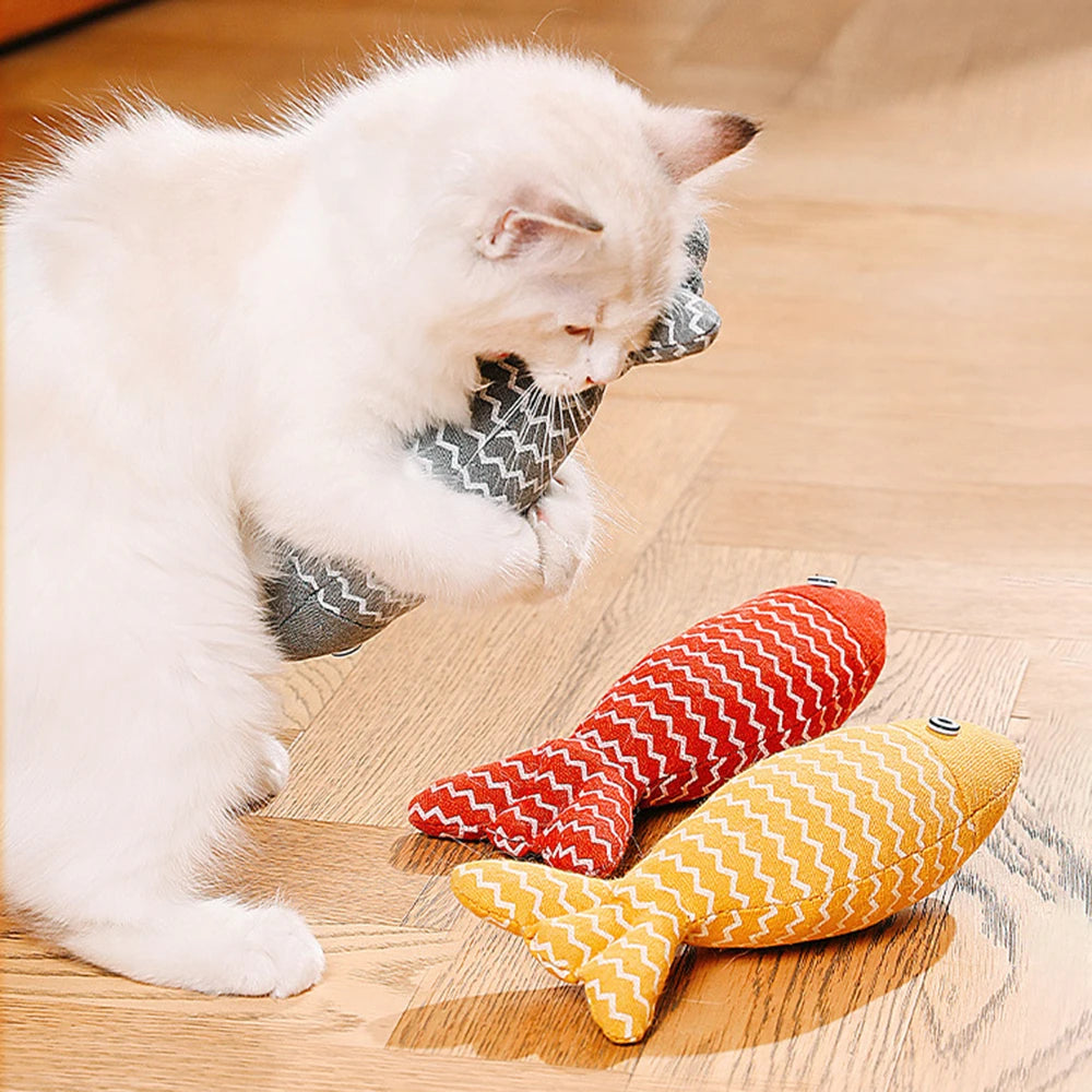 Random Fun Cat Sackcloth Fish Toy High With Catnip Fish Pet Cat