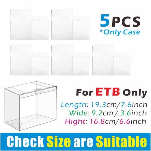 5PCS / 10PCS Clear PET Plastic Case For PKMN ETB / English Booster Box