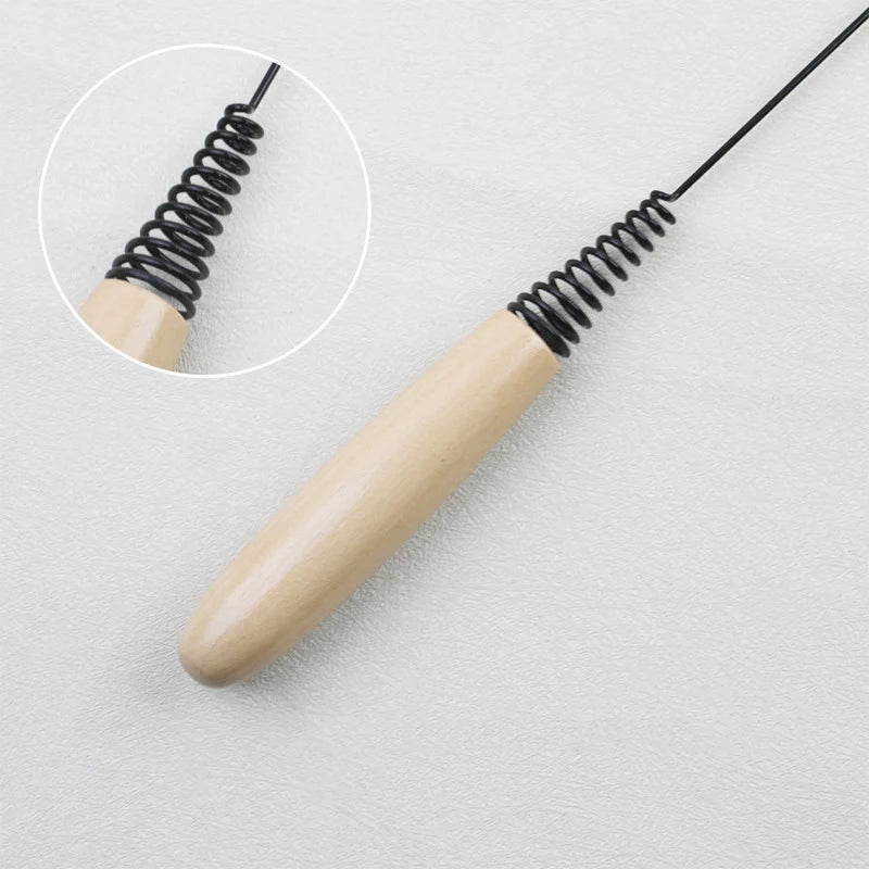 Wooden handle spring teasing cat stick pearl feather replacement head