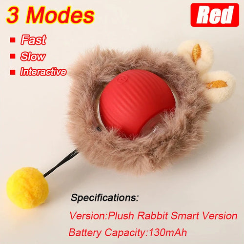New Cat Interactive Ball Toy Automatic Rolling Ball Faux Tail