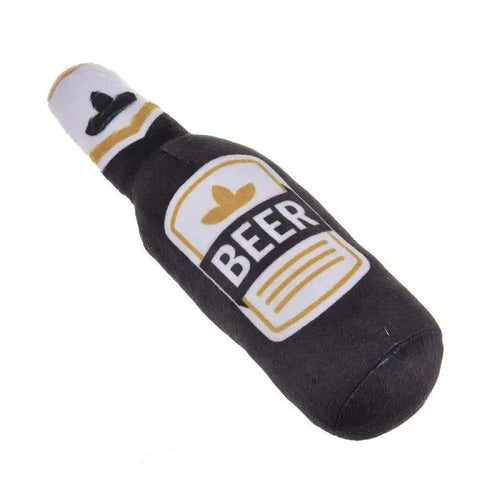 Plush Dog Toys Beer Bottle Shaped for Small & Large Dogs Bite