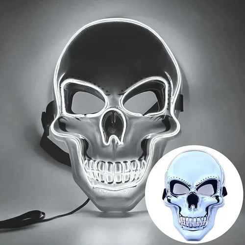 Halloween Adult Purification Mask LED Glowing Skull Terror Mask Cold