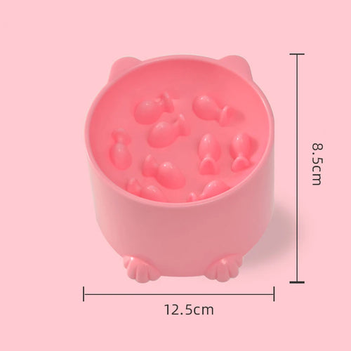 Cat slow food bowl small cat and dog anti-choking bowl neck protection